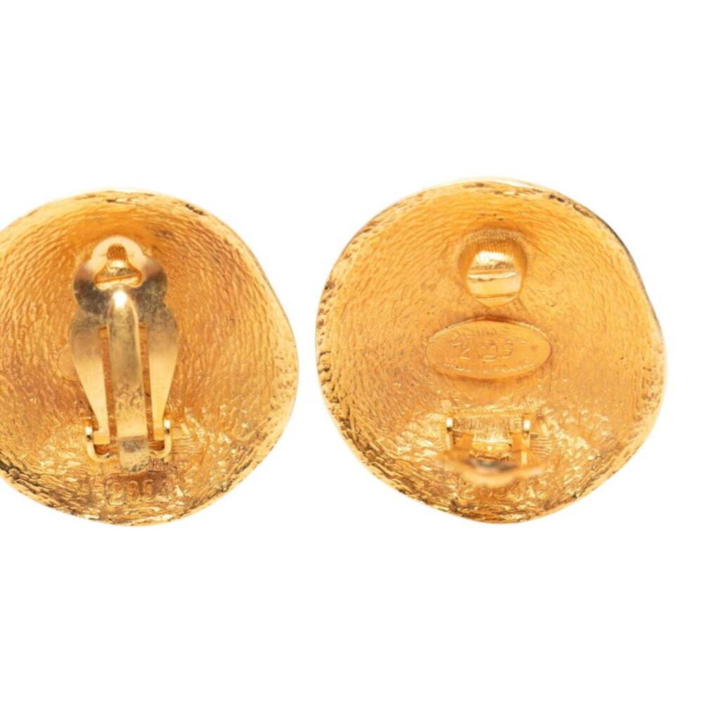 CHANEL Authentic Vintage Gold Logo Earrings - Picture 3 of 3
